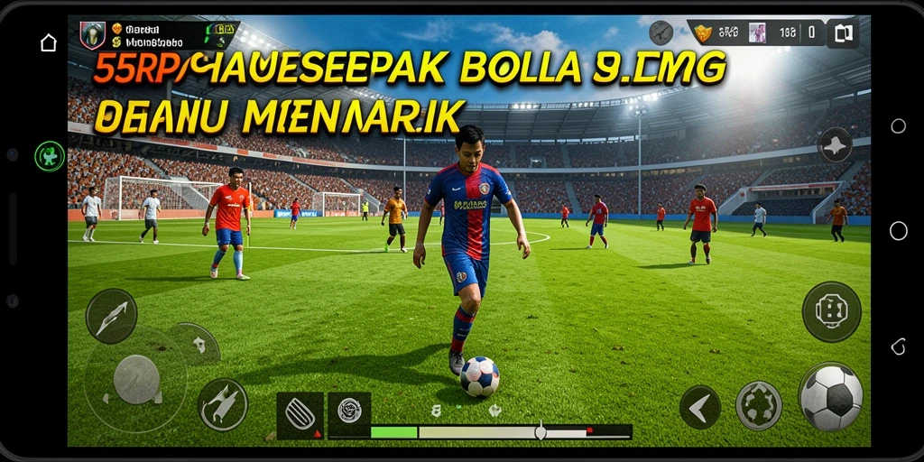 Tampilan gameplay seru dalam pertandingan sepak bola di 55RP.