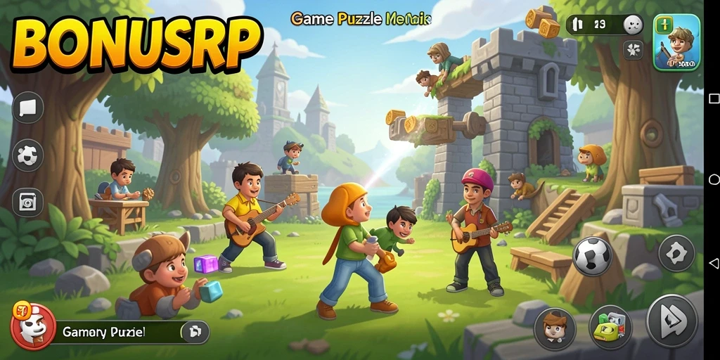 Tampilan gameplay BONUSRP saat menyelesaikan teka-teki yang menantang.