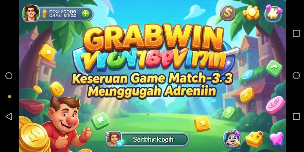 Menampilkan gameplay seru Match-3 dengan efek warna-warni.