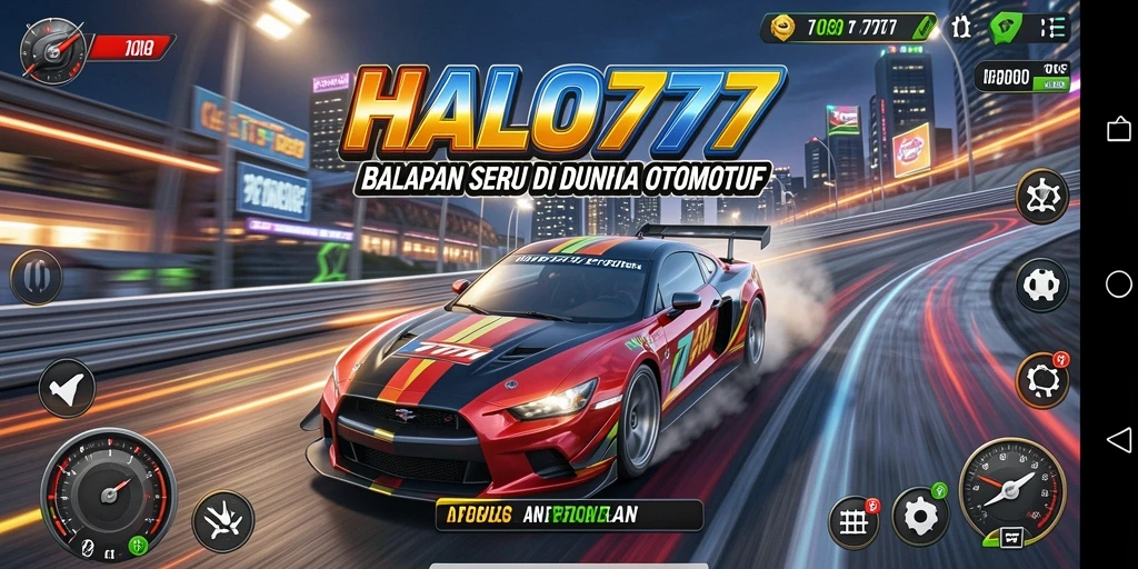 Tangkapan layar gameplay <strong>HALO777</strong> menampilkan balapan seru dengan grafis menakjubkan.
