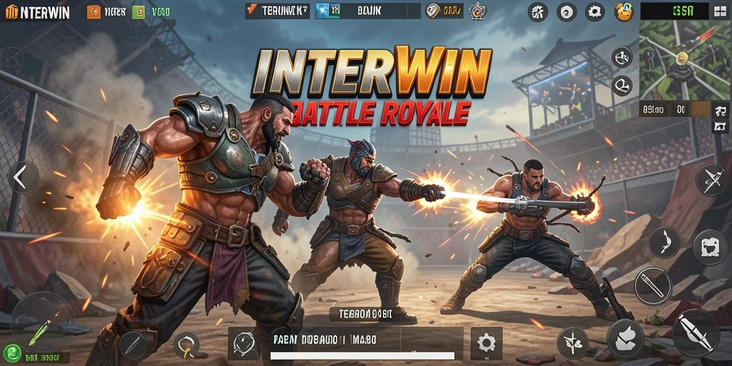 Gameplay seru INTERWIN dalam medan perang Battle Royale.