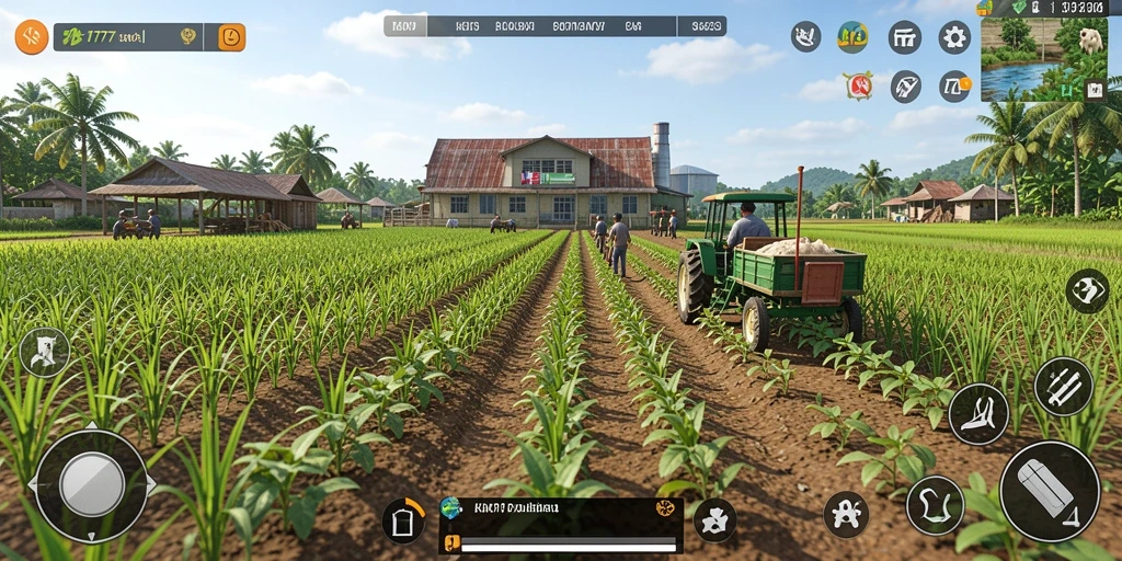 Screenshot KM777 menampilkan gameplay bertani yang seru dan interaktif.