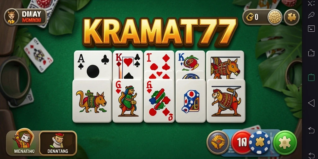 Tampilan gameplay seru KRAMAT77 saat bermain Domino.
