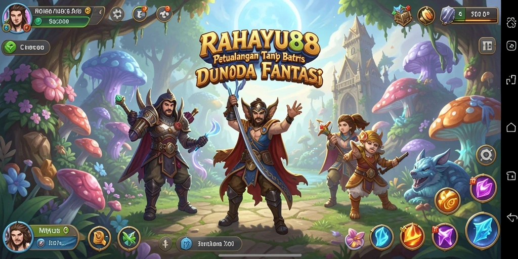 Tangkapan layar RAHAYU88 menampilkan pertarungan karakter di dunia fantasi.
