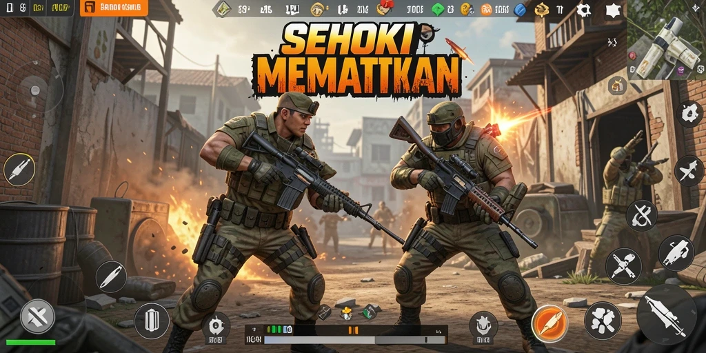 Gameplay SEHOKI yang intens dan penuh aksi di pulau pertempuran.