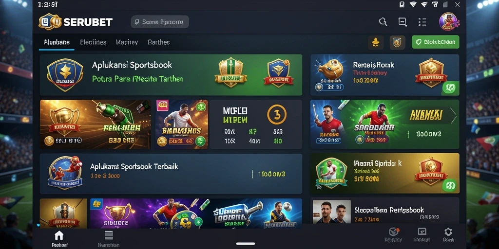 Tampilan menarik dari aplikasi SERUBET saat digunakan untuk taruhan olahraga.