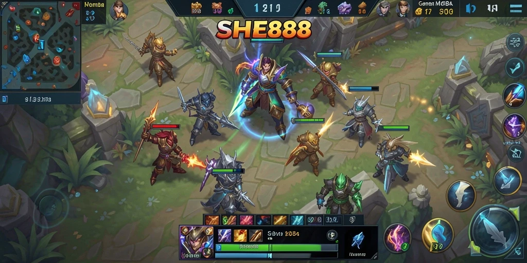 Gameplay menarik dari SHE888 dengan pertempuran tim yang intens.