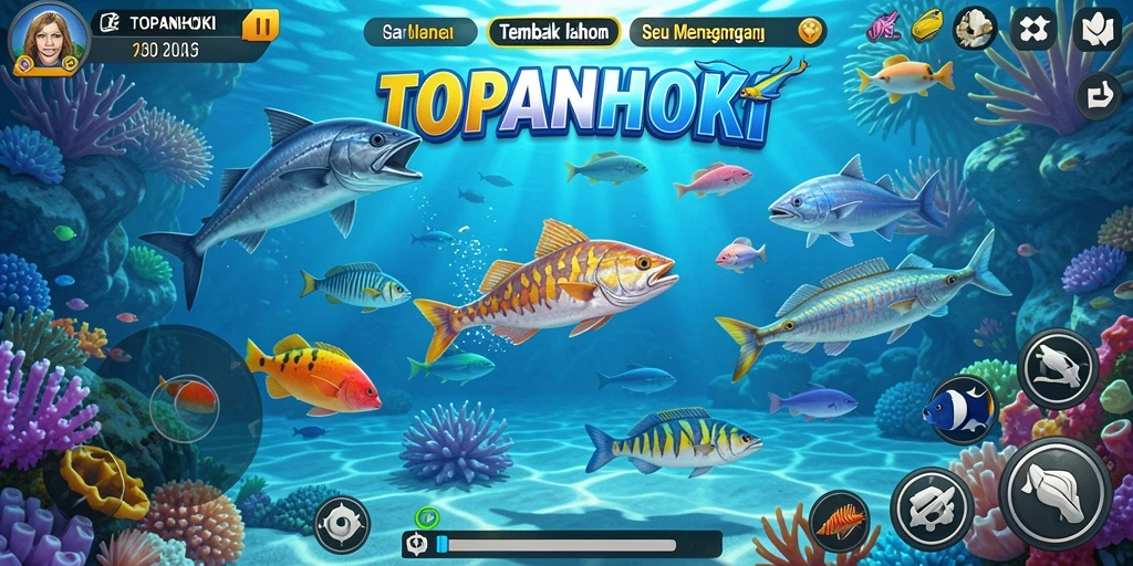 Tampilan seru gameplay Tembak Ikan di TOPANHOKI.