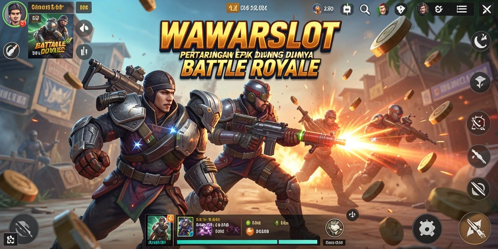 Tampilan gameplay WAWARSLOT yang mendebarkan di arena Battle Royale.